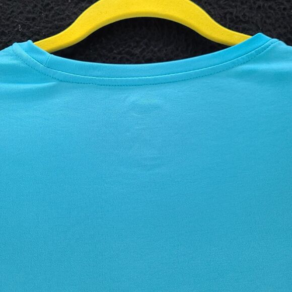 Danskin Now Womens T-Shirt Blue Size Large 100% Polyester Short Sleeve Pullover - Picture 12 of 12